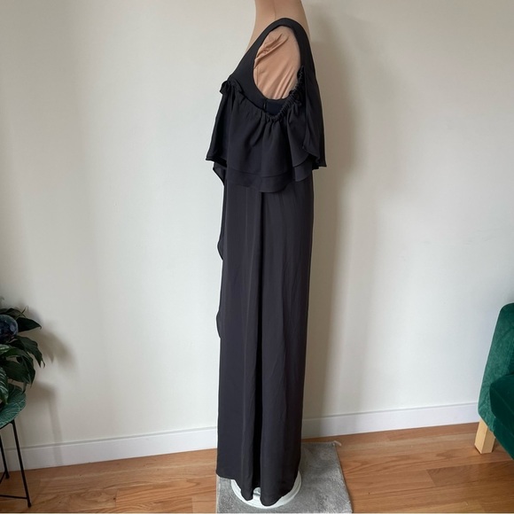 Dorothee Schumacher Flirty Instinct One Shoulder Dress Gray Viscose Gown NWT 3/L - Picture 6 of 12